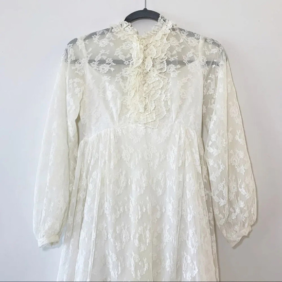 Vintage‎ Bridallure Prairie Lace Wedding Dress 70’s - Picture 2 of 15